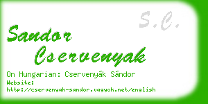 sandor cservenyak business card